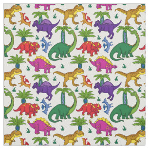 Dinossauros - Tecido de Dinos Coloridos Padrão