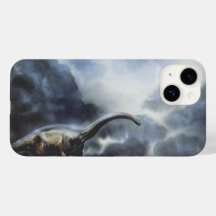Dinossauros Vintage, Barapasaurus com Nuvens de Te