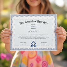 Diploma de Ensino Domiciliar Azul Tradicional