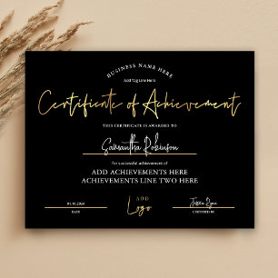 Diploma de Estudantes de Logotipo Dourado Preto do