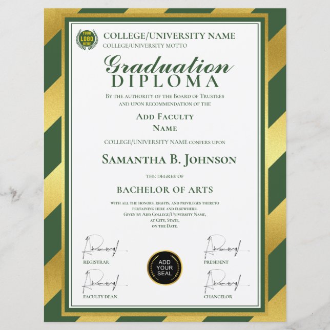Diploma de Graduação da Escola Verde (Frente)