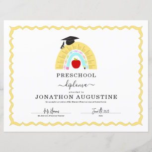 Diploma de Graduação Pré-Escolar