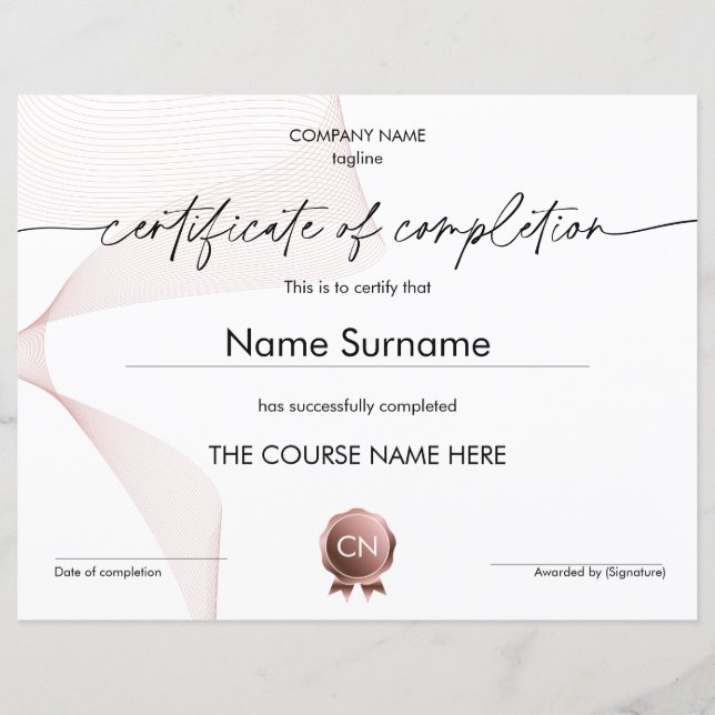 Diploma de participação de certificado de conclusã (Frente)
