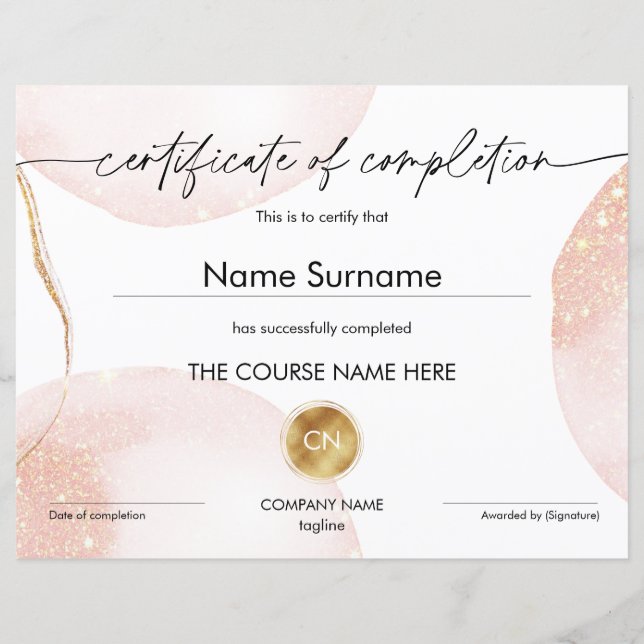 Diploma de participação de certificado de conclusã (Frente)