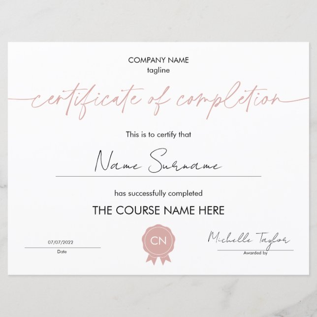 Diploma de participação de certificado de conclusã (Frente)