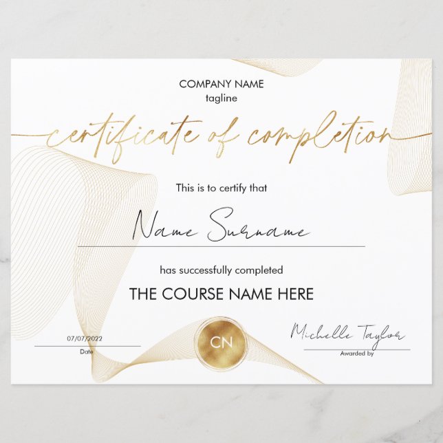 Diploma de participação de certificado de conclusã (Frente)