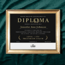 Diploma do Prêmio de Graduação Dourada de Wreath n