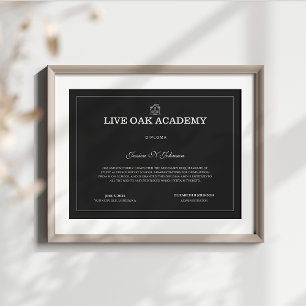 Diploma moderno da escola doméstica