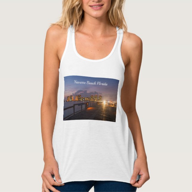 Dirigindo Em Navarre Beach Pier Tank Top (Frente)