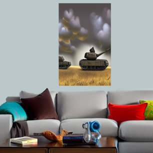 Dirigindo para o campo de batalha   AI Art Poster