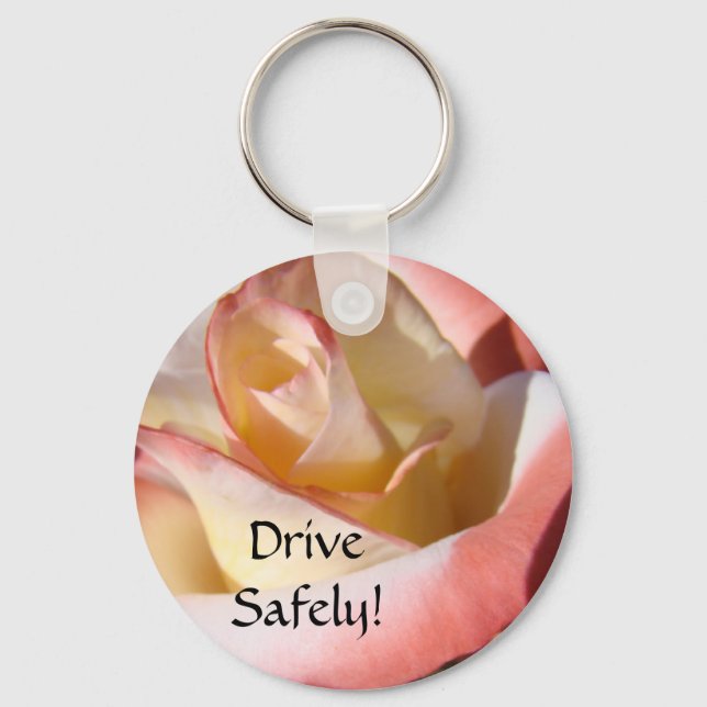 Dirija com Segurança! Porta-chaves Mãe Disse Rosa  (Frente)