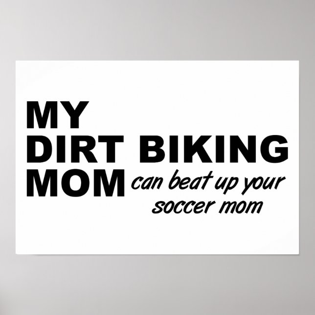 Dirt Bike Mamãe Engraçado Poster (Frente)