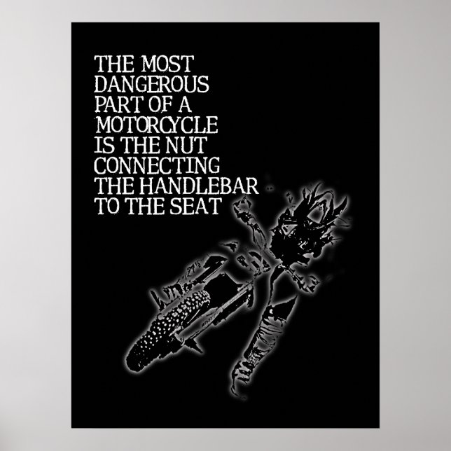 Dirt Bike Nut Motocross Engraçado Poster Humor (Frente)