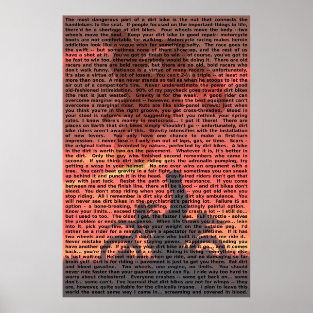 Dirt Bike Quote Poster 001 (Frente)