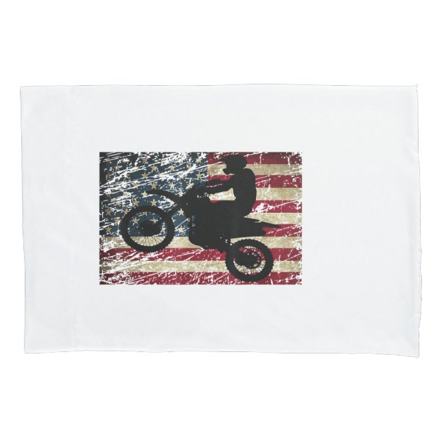 Dirt Bike USA Flag T-Shirt Motocross American Flag (Frente)