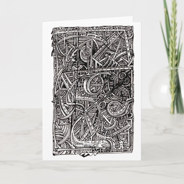 Dis-junction, cartão de desenho de tinta (Frente)