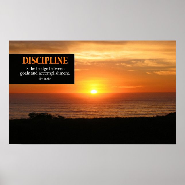 Disciplina Poster Motivacional Impressão (Frente)