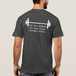 Disciplinar T-shirt com texto branco bruto