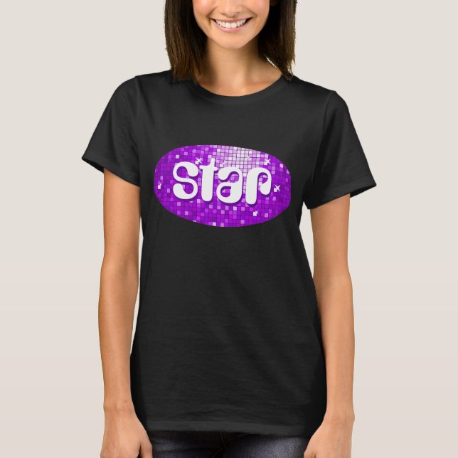 Disco Azulejos Camisa negra "estrela" roxa (Frente)