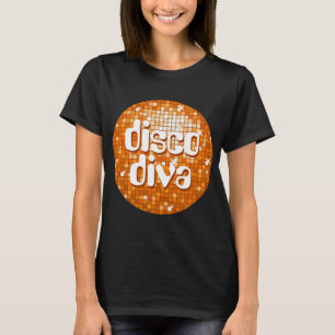 Disco Azulejos Laranja t-shirt "disco diva" negra