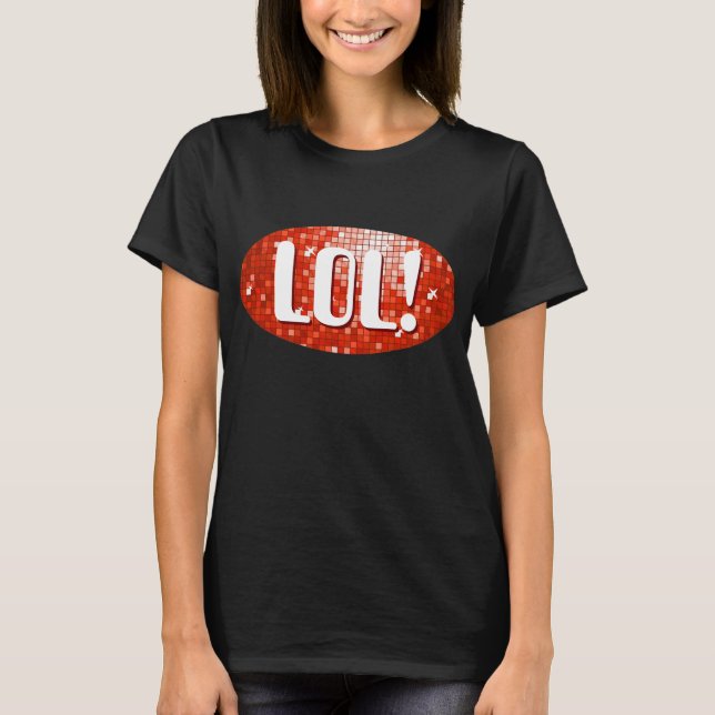 Disco Azulejos Red 'LOL!' t-shirt preta (Frente)