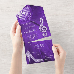 Disco Ball and Heels Purple Birthday