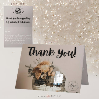 Disco Ball | Boho Florals | Cartões de agradecimen