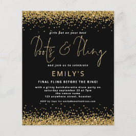 Disco de Bachelorette Preta Glitter Dourada BUDGET