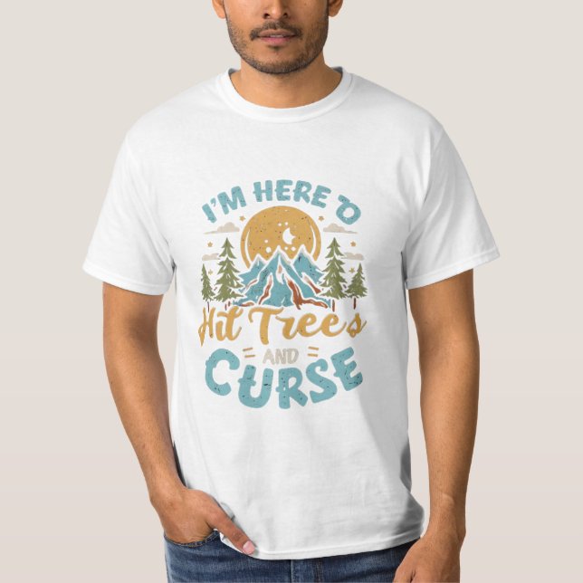 Disco Golfe Camisa Engraçada Árvores e Maldição Re (Frente)