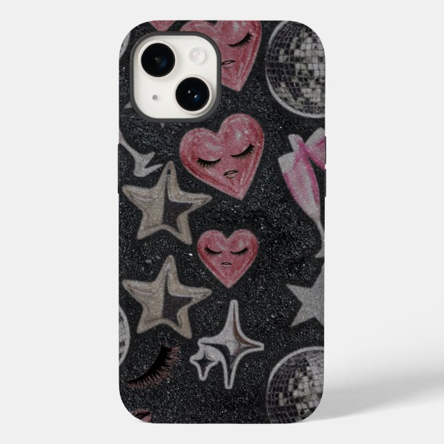 Disco Hearts Protective Phone Case – Chic Glam Sty (Verso)