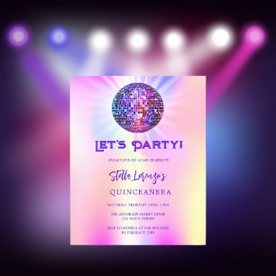 Disco holográfico Quinceanera convite orçamental
