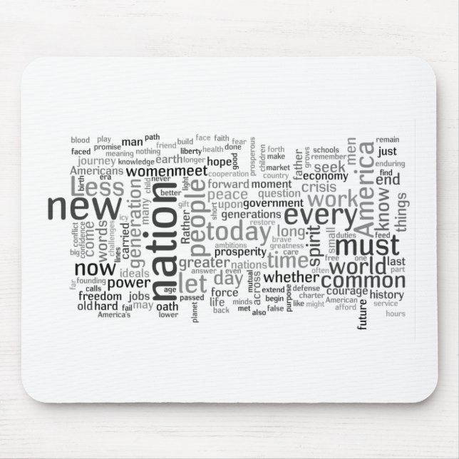Discurso Tagcloud Mousepad da inauguração de Obama (Frente)