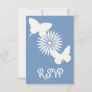Disias e borboletas na placa RSVP Periwinkle