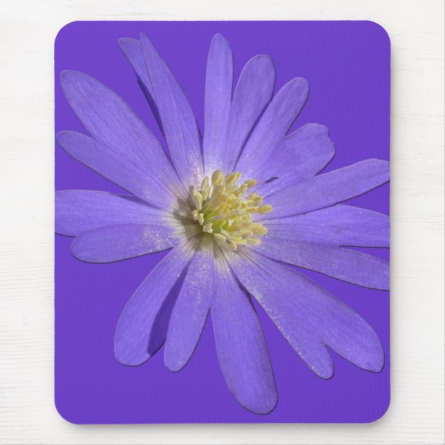 Disies Mousepad Blue Flowers Decor do Computador (Frente)