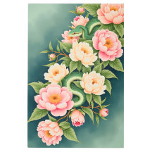 Disposição Floral de cobra e Peonies