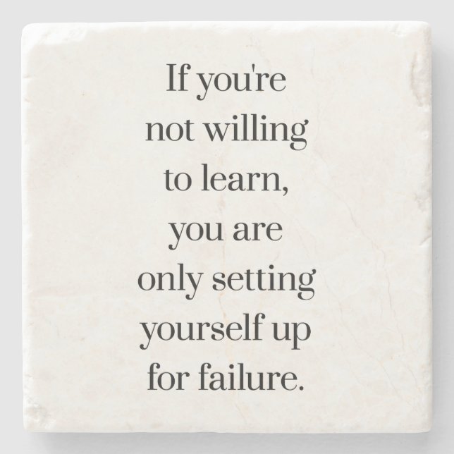 Disposta A Aprender Porta copos De Pedra (Frente)