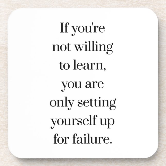 Disposta A Aprender Porta copos Plástica De Duro (Frente)