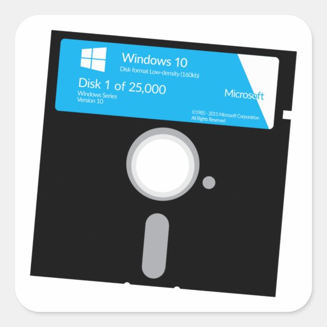 DISQUETE WINDOWS 10 - Adesivos Engraçados (Frente)