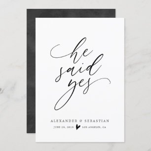 Disse o anúncio sim simples do noivado do roteiro