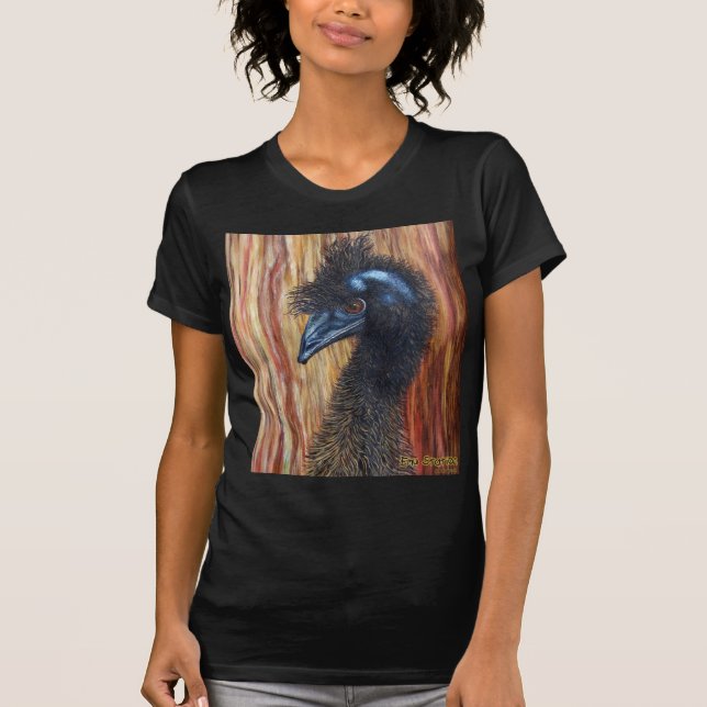 Distinto t-shirt do preto do Emu (Frente)