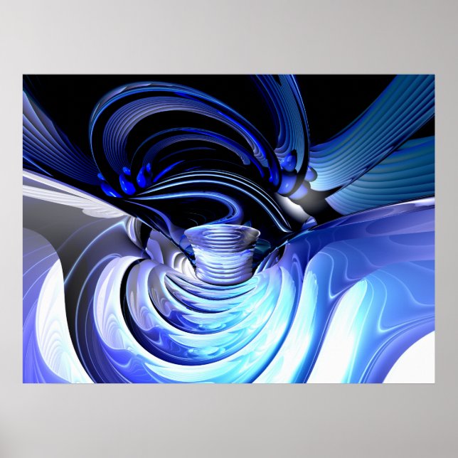Distorção espacial Abstrato Poster (Frente)