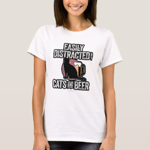 Distraído facilmente por Gatos e Camiseta de Cerv