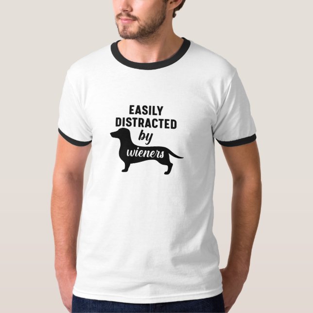 Distraído facilmente por Wieners T-Shirt (Frente)