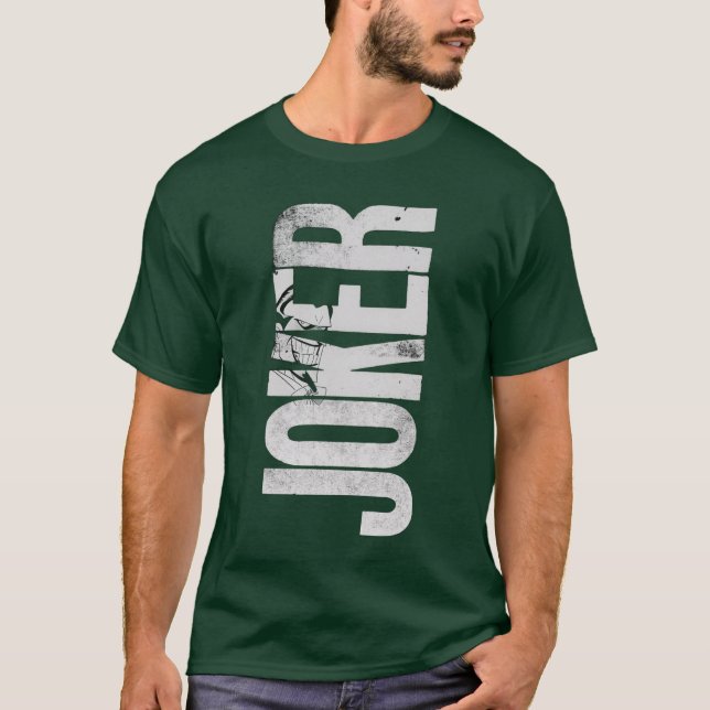 Distressed JOKER Graphic Dark Green T-Shirt (Frente)