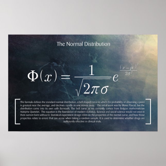 Distribuição normal - Poster de matemática (Frente)