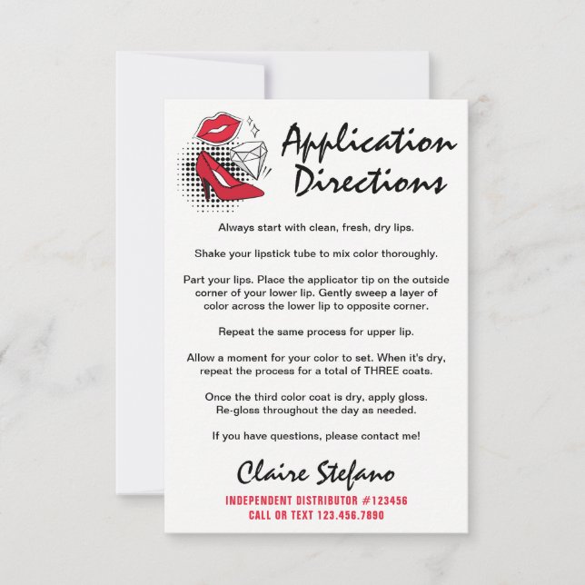 Distribuidor Lipstick Como aplicar / dicas e truqu (Frente)