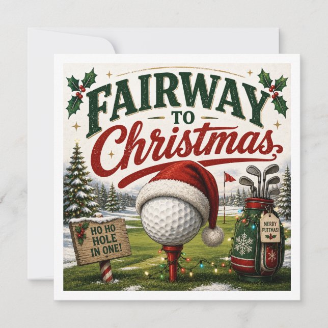 Dito engraçado de Natal de golfe para golfista (Frente)