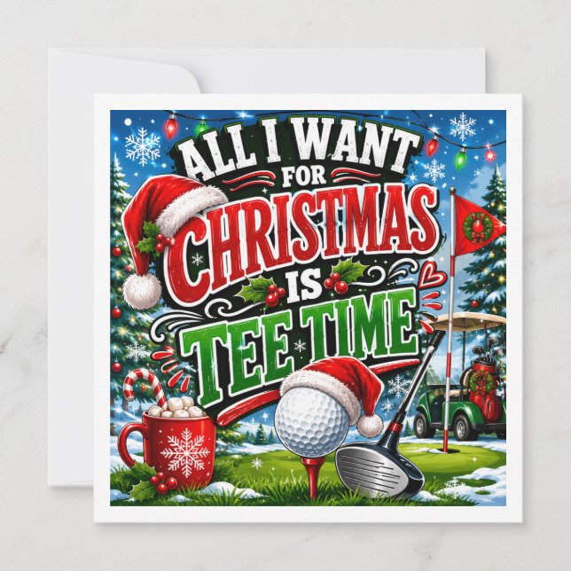 Dito engraçado de Natal de golfe para golfista (Frente)