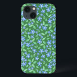 Ditsy Bright Blue Periwinkings on Green Floral<br><div class="desc">Um caso muito bonito para proteger seu smartphone da Samsung Galaxy Note 4,  com um padrão descarado estilo country de flores de Bright Blue Periwinkle em um fundo verde escuro. Parte da coleção Posh e Painterly 'Periwinkle Patch'.</div>