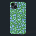 Ditsy Bright Blue Periwinkings on Green Floral<br><div class="desc">Um caso muito bonito para proteger seu smartphone da Samsung Galaxy Note 4,  com um padrão descarado estilo country de flores de Bright Blue Periwinkle em um fundo verde escuro. Parte da coleção Posh e Painterly 'Periwinkle Patch'.</div>